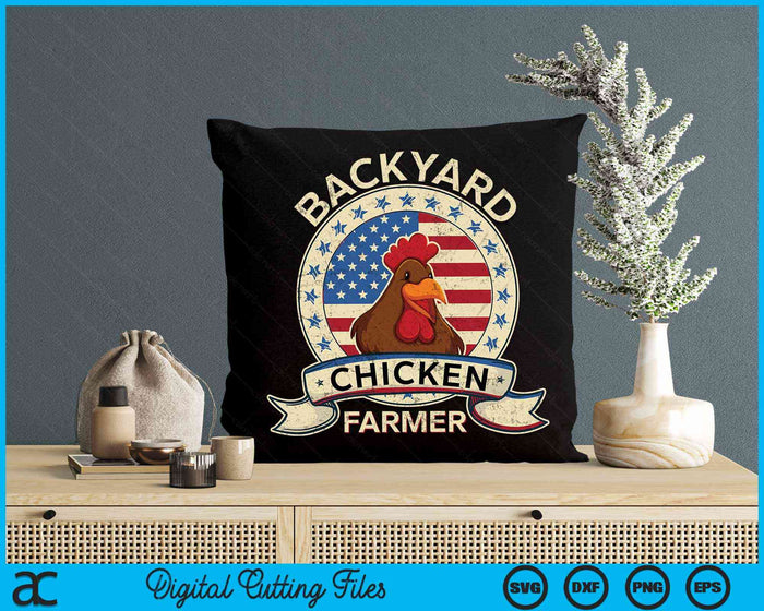 Backyard Chicken Farmer 4th of July USA Flag SVG PNG Digital Cutting File Backyard Chicken Farmer 4th of July USA Flag SVG PNG Digital Cutting File
