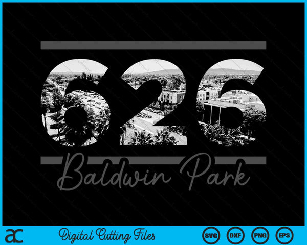 Baldwin Park 626 Area Code Skyline California Vintage SVG PNG Digital Cutting Files