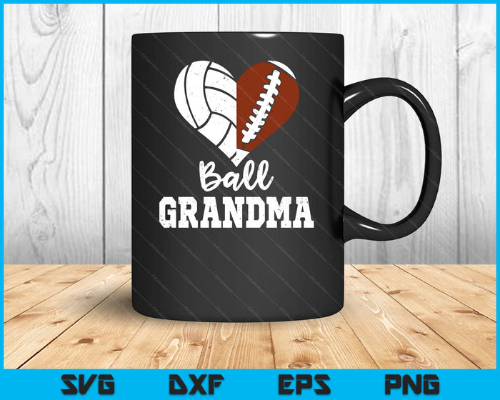 Ball Grandma Heart Football Volleyball Grandma SVG PNG Digital Cutting Files