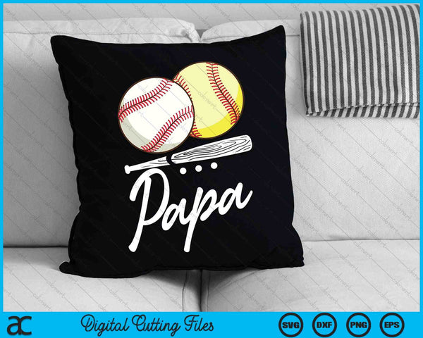 Ball Papa Baseball Softball SVG PNG Cutting Printable Files
