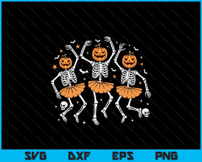 Ballet Pumpkin Skeleton Scary Halloween SVG PNG Digital Printable Files Ballet Pumpkin Skeleton Scary Halloween SVG PNG Digital Printable Files