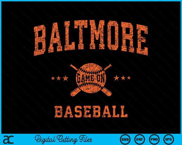 Baltimore Vintage honkbal Throwback Retro Design SVG PNG digitale snijbestanden