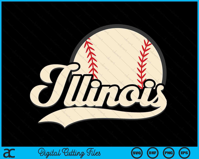 Baseball American Lover Illinois Baseball SVG PNG Digital Cutting Files