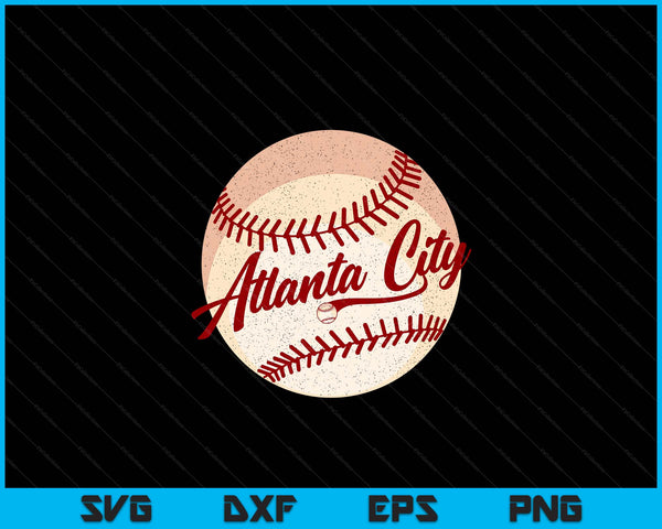 Baseball Atlanta City Love Blue Color Royal National Pastime SVG PNG Cutting Printable Files