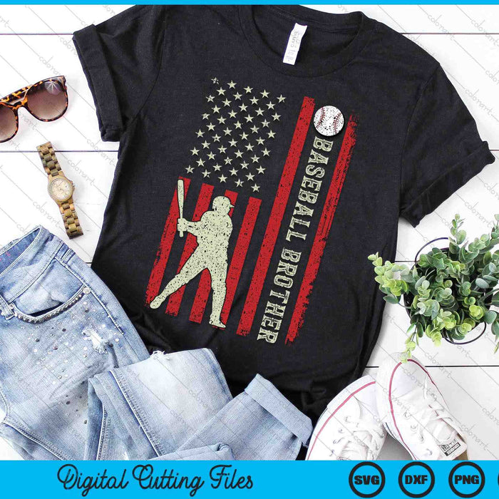 Baseball Brother US Flag Gifts For Brother Men Patriotic Fathers Day SVG PNG Digital Printable Files Baseball Brother US Flag Gifts For Brother Men Patriotic Fathers Day SVG PNG Digital Printable Files