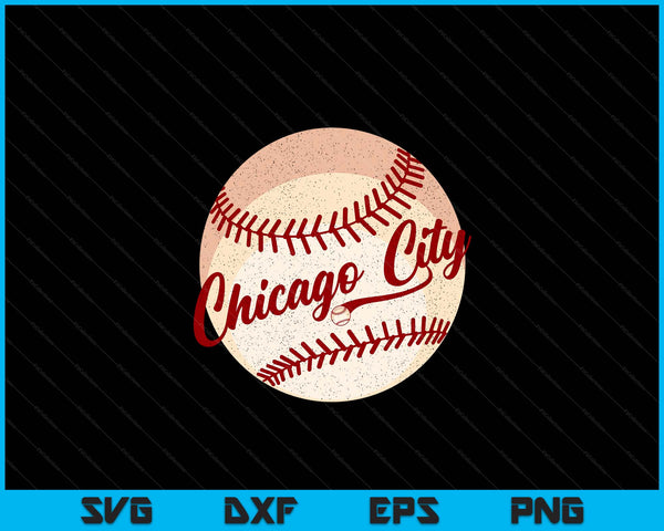 Baseball Chicago City Love Blue Color Royal National Pastime SVG PNG Cutting Printable Files