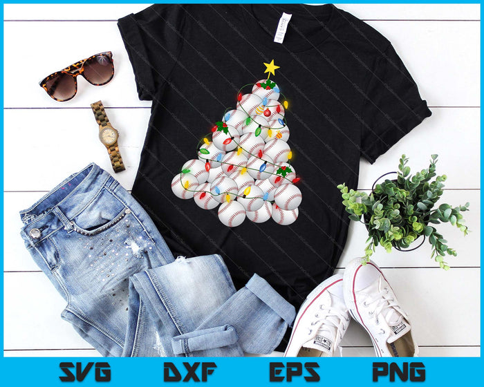 Baseball Christmas Tree Xmas Pajamas Player Coach SVG PNG Digital Printable Files Baseball Christmas Tree Xmas Pajamas Player Coach SVG PNG Digital Printable Files