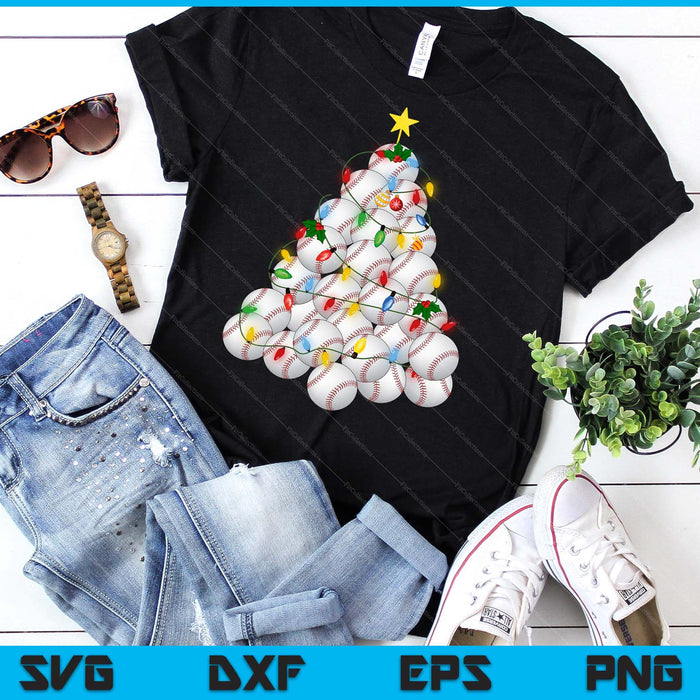 Baseball Christmas Tree Xmas Pajamas Player Coach SVG PNG Digital Printable Files Baseball Christmas Tree Xmas Pajamas Player Coach SVG PNG Digital Printable Files