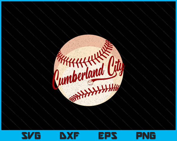 Baseball Cumberland City Love Blue Color Royal National Pastime SVG PNG Cutting Printable Files