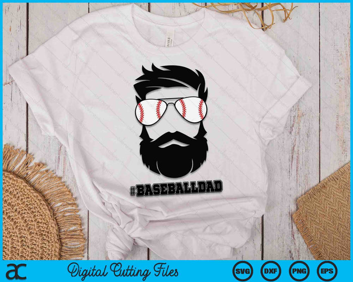 Baseball Dad With Beard And Cool Sunglasses SVG PNG Digital Printable Files Baseball Dad With Beard And Cool Sunglasses SVG PNG Digital Printable Files