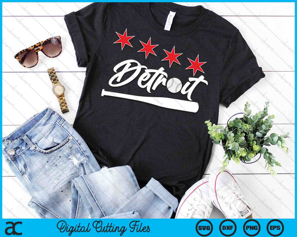 Honkbal Detroit minnaar schattige Detroit honkbalknuppel Amerikaanse SVG PNG digitale snijbestanden