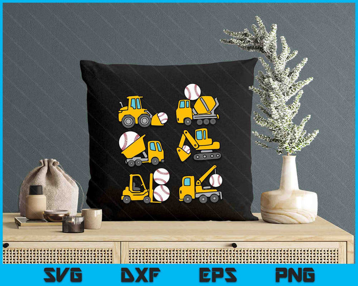 Baseball Diggers Kids Construction Trucks Toddler Boys SVG PNG Digital Printable Files Baseball Diggers Kids Construction Trucks Toddler Boys SVG PNG Digital Printable Files