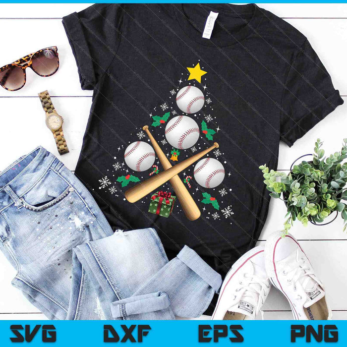 Baseball Equipment Christmas Tree Christmas Baseball SVG PNG Digital Cutting Files Baseball Equipment Christmas Tree Christmas Baseball SVG PNG Digital Cutting Files