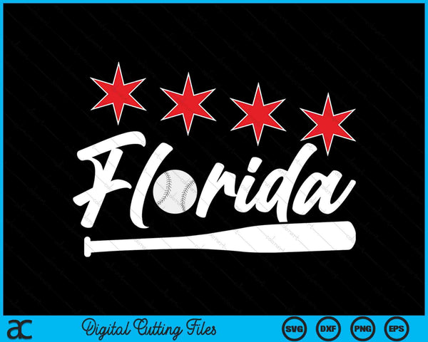 Baseball Florida Lover Cute Florida Baseball Bat American SVG PNG Digital Cutting Files