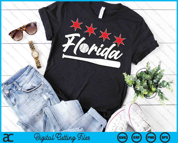 Honkbal Florida minnaar schattige Florida honkbalknuppel Amerikaanse SVG PNG digitale snijbestanden