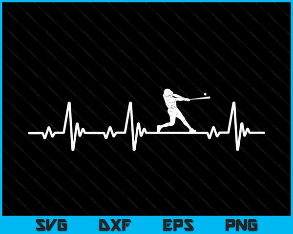 Baseball Heartbeat SVG PNG Cutting Printable Files