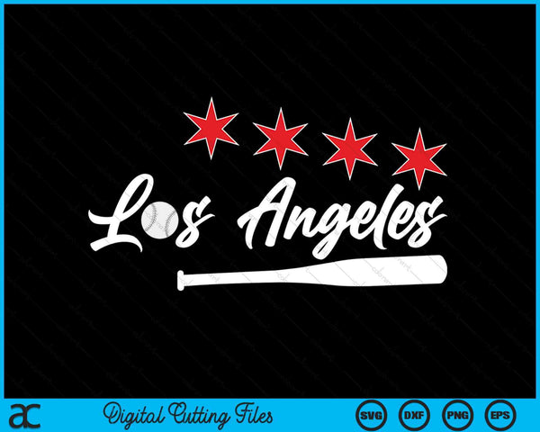 Honkbal Los Angeles Lover Cute Los Angeles Baseball Bat Amerikaanse SVG PNG digitale snijbestanden
