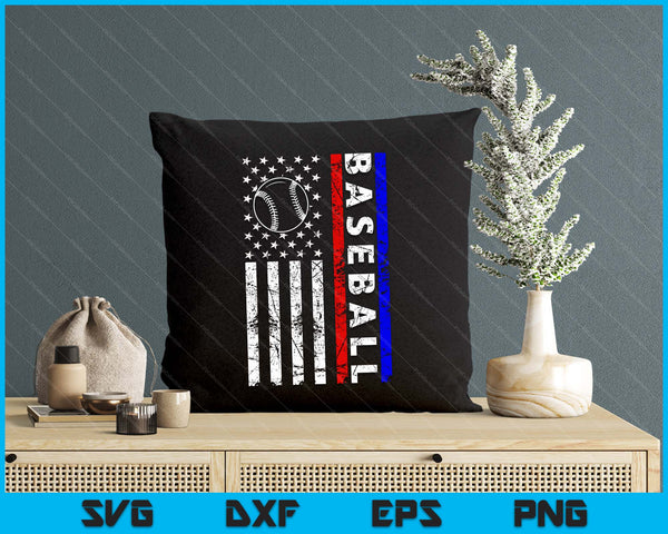 Baseball Lovers 4th of July American Flag Baseball USA SVG PNG Digital Printable Files