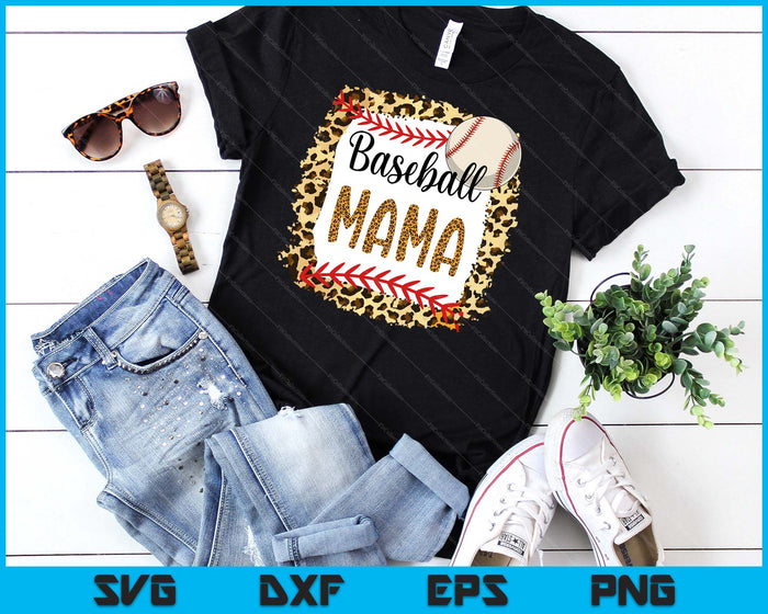 Baseball Mama Leopard Baseball Mama For Mothers Day SVG PNG Digital Cutting Files