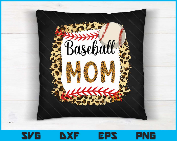 Baseball Mom Leopard Baseball Mom For Mother's Day SVG PNG Digital Cutting Files