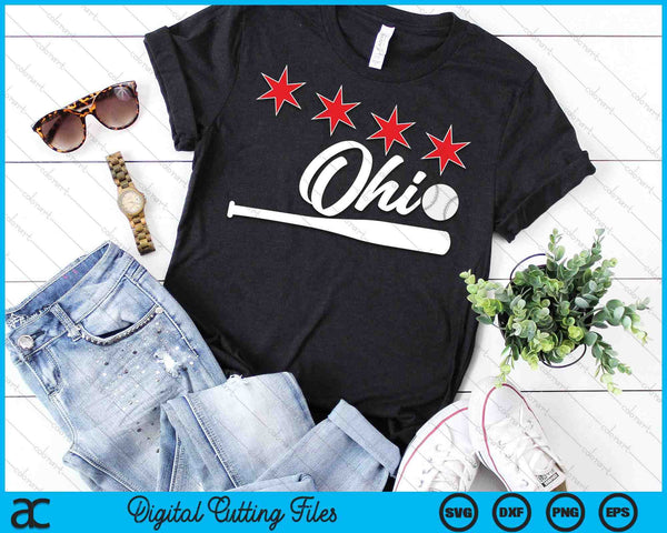 Baseball Ohio Lover Cute Ohio Baseball Bat American SVG PNG Digital Cutting Files