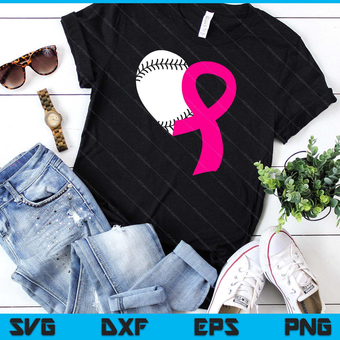Baseball Pink Ribbon Heart Cool Breast Cancer Awareness Gifts SVG PNG Cutting Printable Files Baseball Pink Ribbon Heart Cool Breast Cancer Awareness Gifts SVG PNG Cutting Printable Files