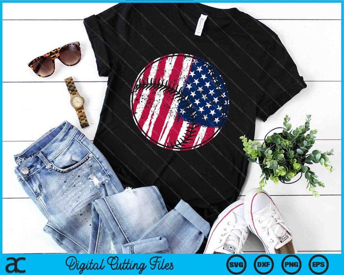 Baseball Player USA American Flag 4th of July SVG PNG Digital Cutting Files Baseball Player USA American Flag 4th of July SVG PNG Digital Cutting Files