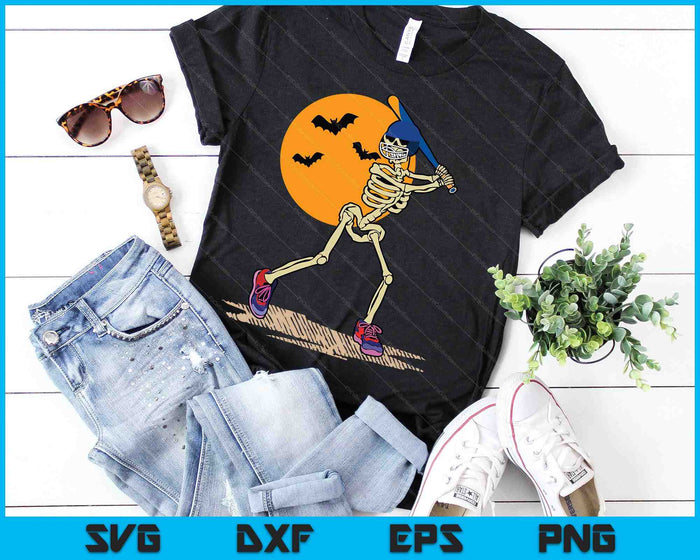 Esqueleto de béisbol Halloween Hombres Niños SVG PNG Archivos de corte digital Esqueleto de béisbol Halloween Hombres Niños SVG PNG Archivos de corte digital