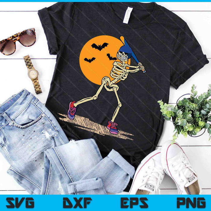 Esqueleto de béisbol Halloween Hombres Niños SVG PNG Archivos de corte digital Esqueleto de béisbol Halloween Hombres Niños SVG PNG Archivos de corte digital