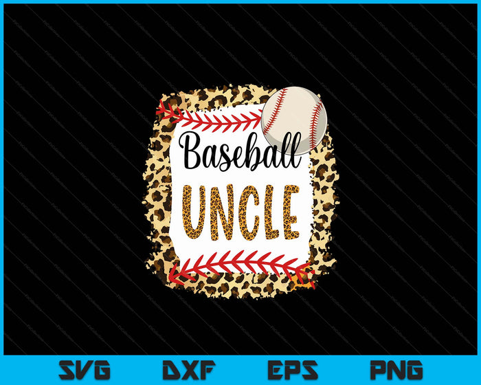 Baseball Uncle Leopard Baseball Uncle For Father's Day SVG PNG Digital Cutting Files