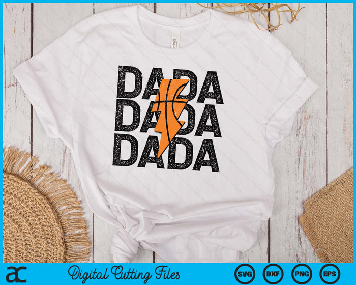 Basketball Dada Distressed Lightning Bolt SVG PNG Digital Printable Files Basketball Dada Distressed Lightning Bolt SVG PNG Digital Printable Files
