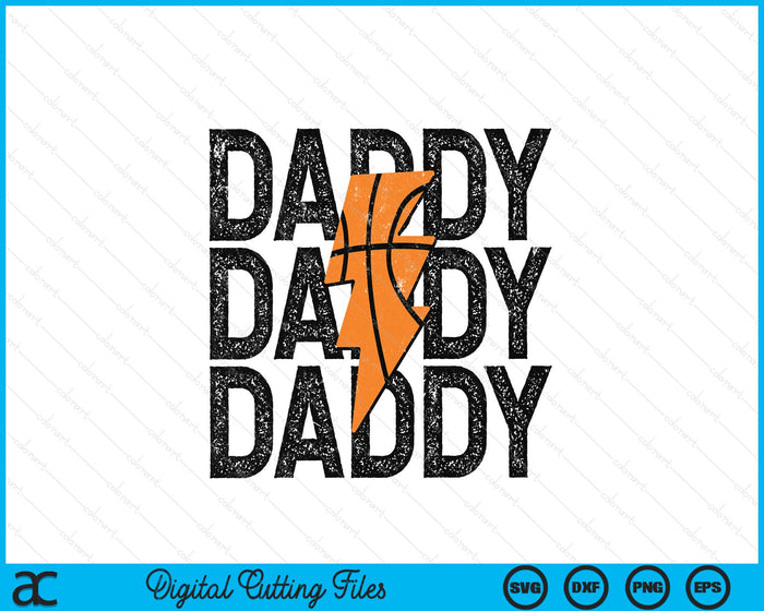 Basketball Daddy Distressed Lightning Bolt SVG PNG Digital Printable Files Basketball Daddy Distressed Lightning Bolt SVG PNG Digital Printable Files