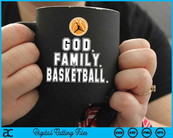 Basketball Family God Player Christian SVG PNG Digital Cutting Files