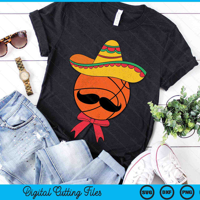 Basketball Mexican Sombrero Cinco De Mayo SVG PNG Digital Printable Files Basketball Mexican Sombrero Cinco De Mayo SVG PNG Digital Printable Files