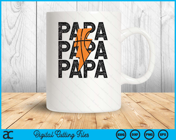 Basketball Papa Distressed Lightning Bolt SVG PNG Digital Printable Files Basketball Papa Distressed Lightning Bolt SVG PNG Digital Printable Files
