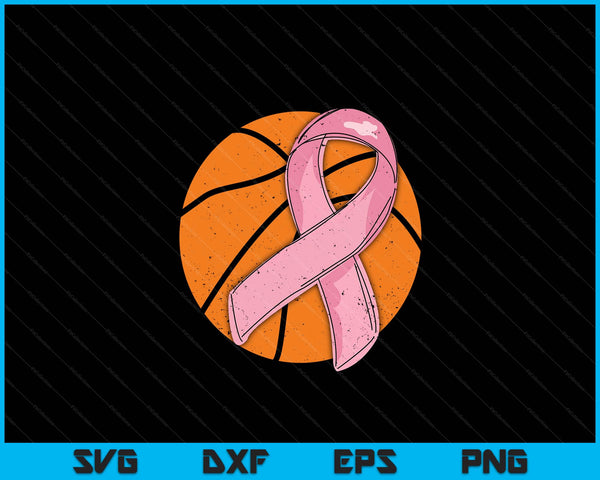 Basketball Pink Ribbon Breast Cancer Awareness Sport Lover SVG PNG Digital Cutting Files