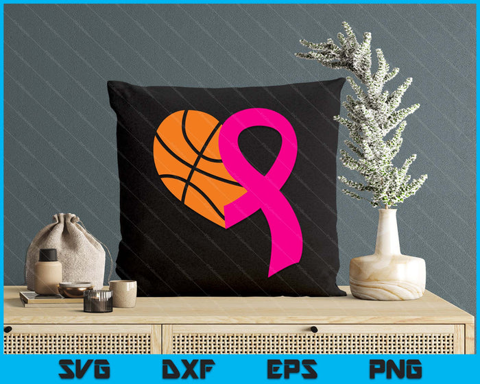 Basketball Pink Ribbon Heart Cool Breast Cancer Awareness Gifts SVG PNG Cutting Printable Files Basketball Pink Ribbon Heart Cool Breast Cancer Awareness Gifts SVG PNG Cutting Printable Files