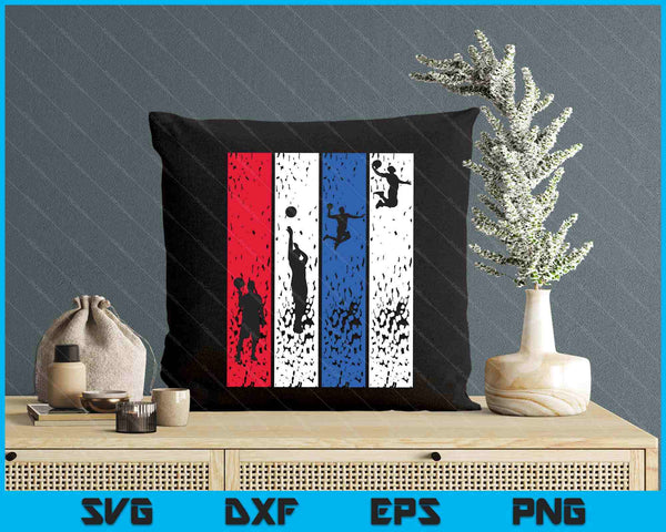 Basketball Retro Vintage Usa Flag Red White Blue Patriotic SVG PNG Digital Printable Files