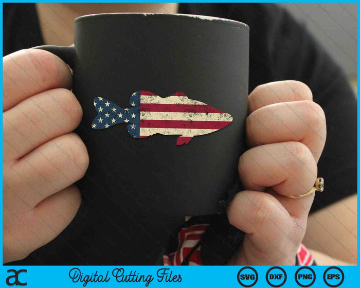 Bass Fishing American Flag Vintage Patriotic Fisherman SVG PNG Cutting Printable Files Bass Fishing American Flag Vintage Patriotic Fisherman SVG PNG Cutting Printable Files