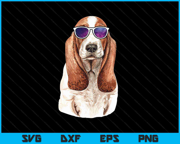 Basset Hound Dog Wearing Space Galaxy Sunglass SVG PNG Cutting Printable Files Basset Hound Dog Wearing Space Galaxy Sunglass SVG PNG Cutting Printable Files