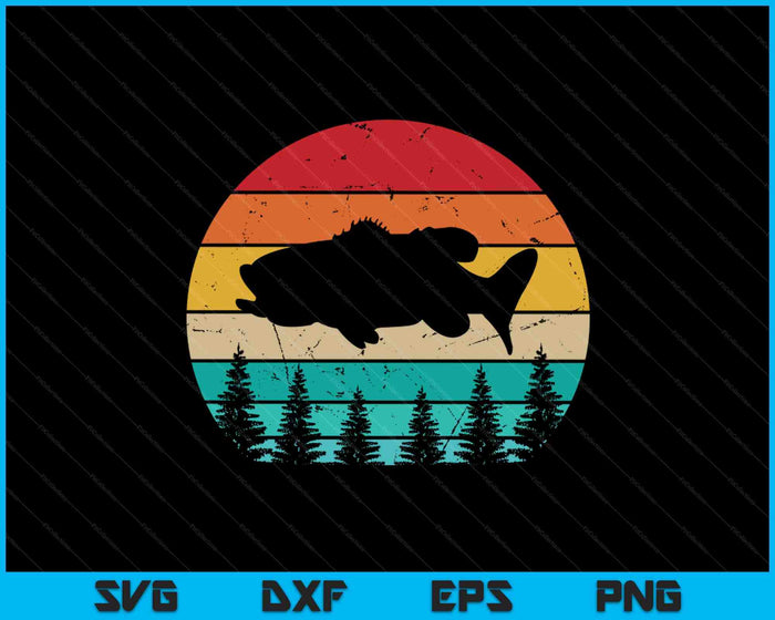 Bass Fish Vintage Retro SVG PNG Cutting Printable Files Bass Fish Vintage Retro SVG PNG Cutting Printable Files