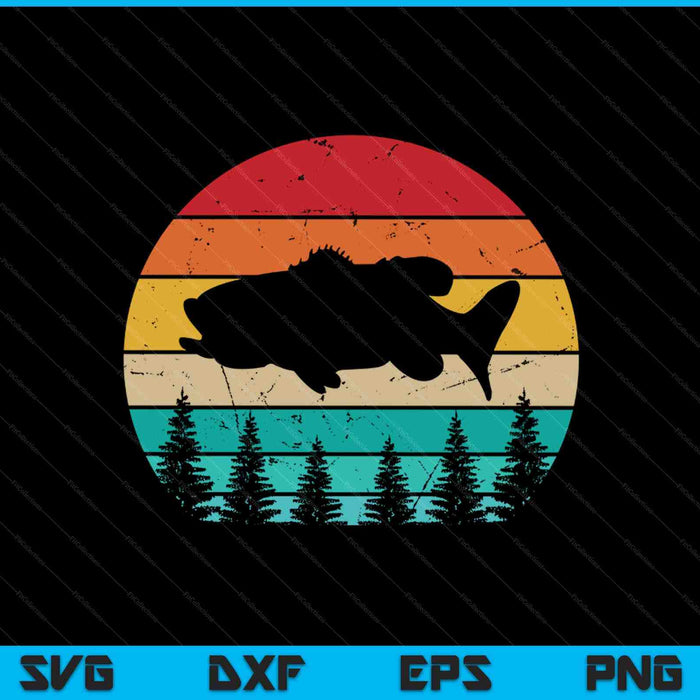 Bass Fish Vintage Retro SVG PNG Cutting Printable Files Bass Fish Vintage Retro SVG PNG Cutting Printable Files