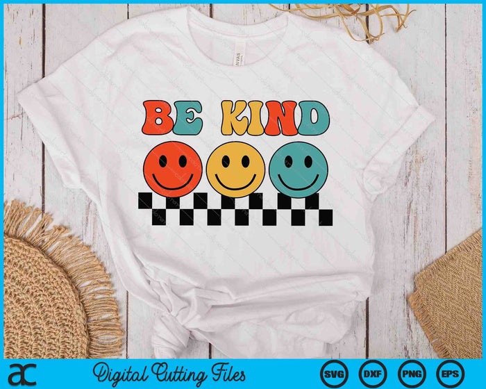 Be Kind Retro Groovy Checkered Women Men Inspirational SVG PNG Digital Printable Files Be Kind Retro Groovy Checkered Women Men Inspirational SVG PNG Digital Printable Files