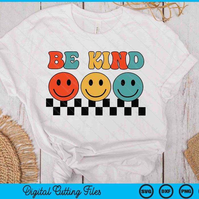 Be Kind Retro Groovy Checkered Women Men Inspirational SVG PNG Digital Printable Files Be Kind Retro Groovy Checkered Women Men Inspirational SVG PNG Digital Printable Files
