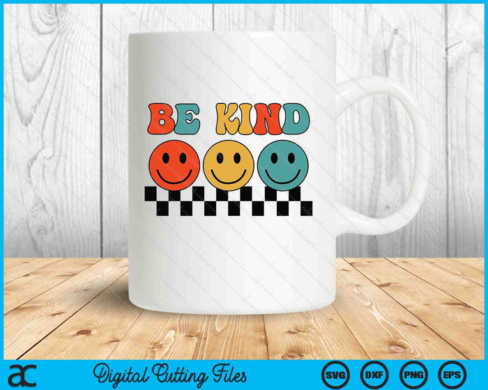 Be Kind Retro Groovy Checkered Women Men Inspirational SVG PNG Digital Printable Files Be Kind Retro Groovy Checkered Women Men Inspirational SVG PNG Digital Printable Files