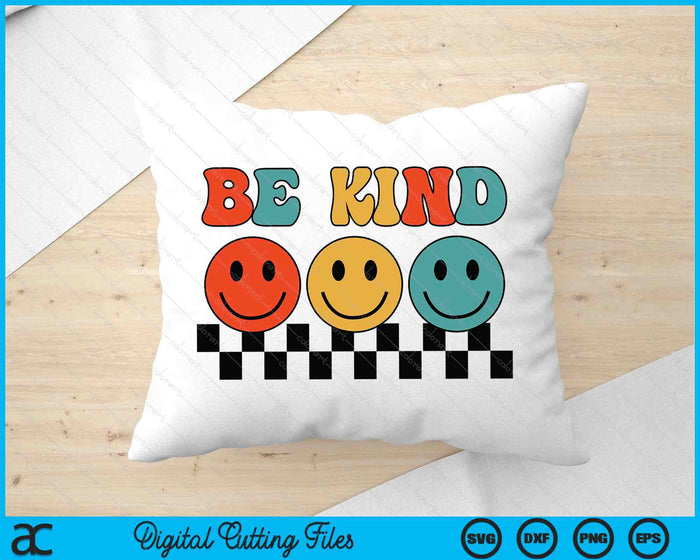 Be Kind Retro Groovy Checkered Women Men Inspirational SVG PNG Digital Printable Files Be Kind Retro Groovy Checkered Women Men Inspirational SVG PNG Digital Printable Files