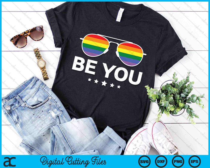 Be You LGBT Rainbow Sunglasses SVG PNG Digital Cutting Files Be You LGBT Rainbow Sunglasses SVG PNG Digital Cutting Files