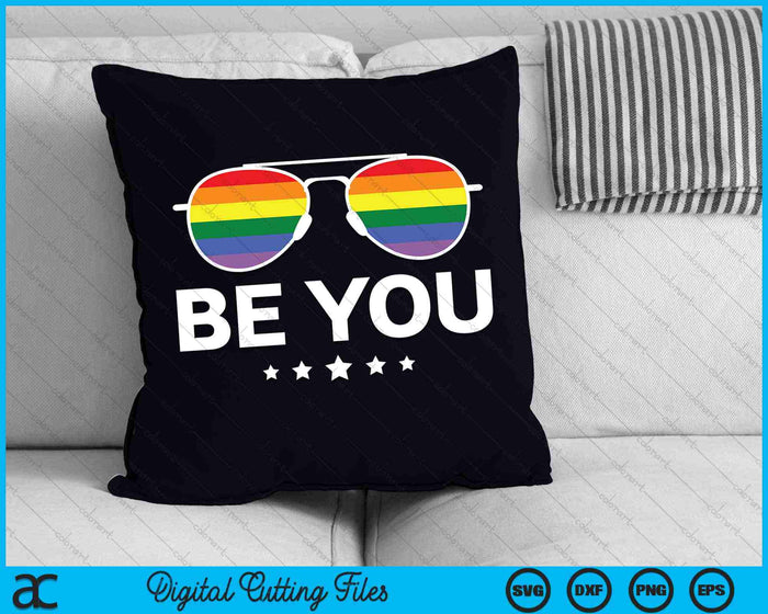 Be You LGBT Rainbow Sunglasses SVG PNG Digital Cutting Files Be You LGBT Rainbow Sunglasses SVG PNG Digital Cutting Files
