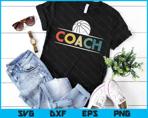 Beach Ball Coach Gifts Vintage Ball Coaching SVG PNG Digital Cutting Files