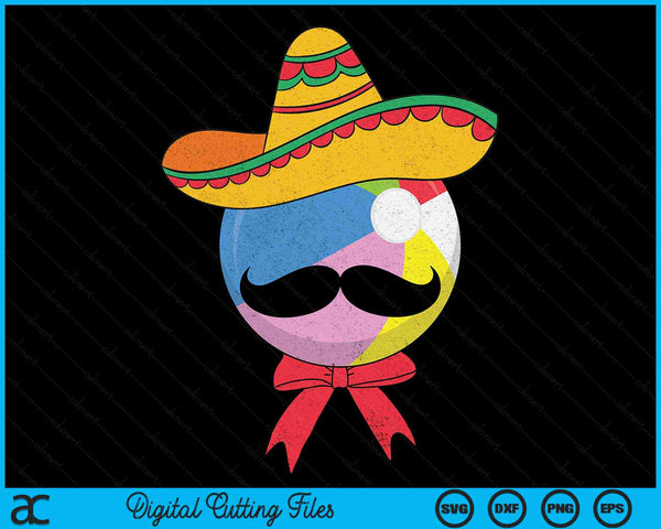 Beach Ball Mexican Sombrero Cinco De Mayo SVG PNG Digital Printable Files